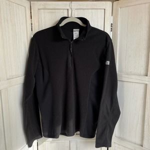 The North Face black fleece quarter zip mock neck pull over womens size XL
